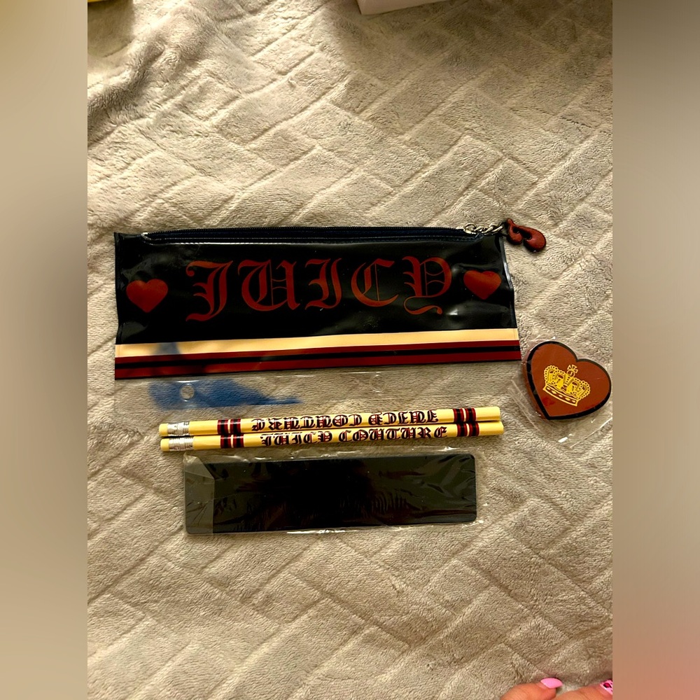 Juicy Couture pencil pouch with new accessories